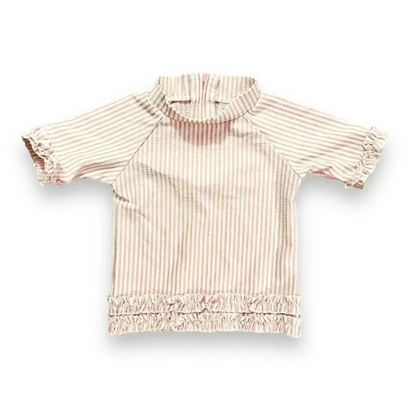 Ruffle Butts | Short Sleeve Seersucker Rash Guard (18-24 mos) 💞 - Picture 1 of 6